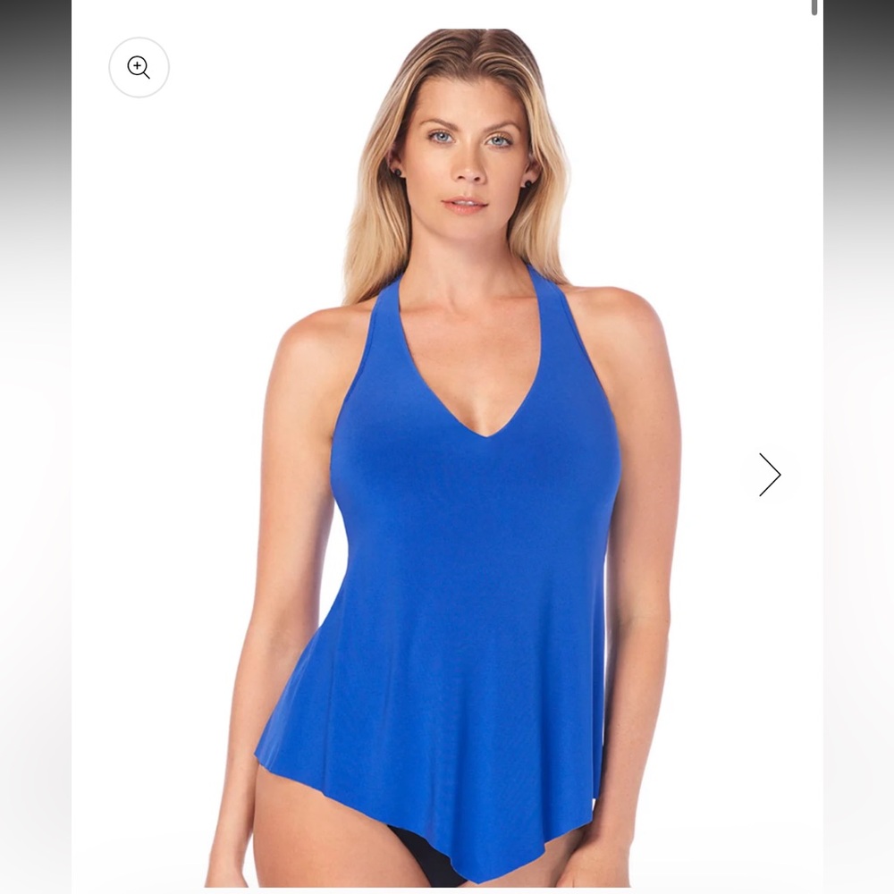 Magicsuit Taylor blue racer back underwire Women's Blue v-neck swim top 147